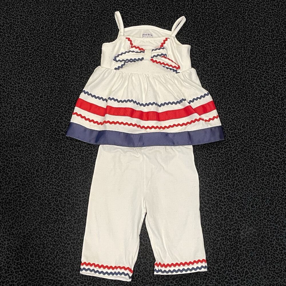Girls Outfit 4T Nautical Coastal Sailor Capri Pants Casual